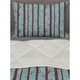thumbnail image 3 of Forest Comforter & Sham Bedding Set, Silhouettes of Birch Trees with Foliage Leaves in Snowy Winter Season, 3 pcs Duvet Set Microfiber Filling Quilt, 5 Sizes, Pale Blue Maroon Cream, by Ambesonne, 3 of 4