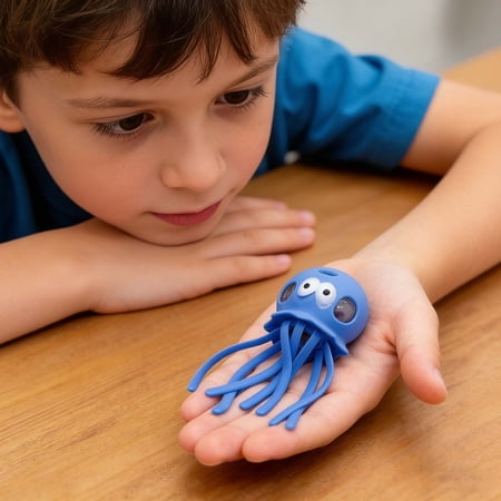 strola Toys Sensory Fidget Toys 4 Pack Jellyfish Stress Balls for Anxiety Relief Soft Silicone squeezable Toys for Adults & Ki-ds**