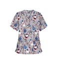 thumbnail image 1 of xiaxaixu Women Christmas V-Neck Short Sleeve Tops Nurses Work Uniform Blouses, 1 of 3