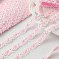 thumbnail image 2 of 10 Yards Pink Lace Ribbon White Bow Lace Trim Ruffle Sewing Scalloped Ribbon for Christmas, DIY Craft Making Scrapbooking Gift Wrapping Decorations, 2 of 7