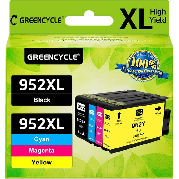 TRAHOO-952XL Latest Upgrade Ink Cartridges replacement for HP 952 XL Cartridges Combo Pack Compatible with OfficeJet Pro 8710 8720 8740 7740 8210 Printer (1 Black 1 Cyan 1 Magenta 1 Yellow)