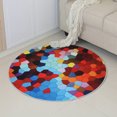 thumbnail image 3 of Volkmi European Computer Swivel Chair Pad Round 3D Personalized Carpet Floor Mat 80cm_American Five Star, 3 of 7