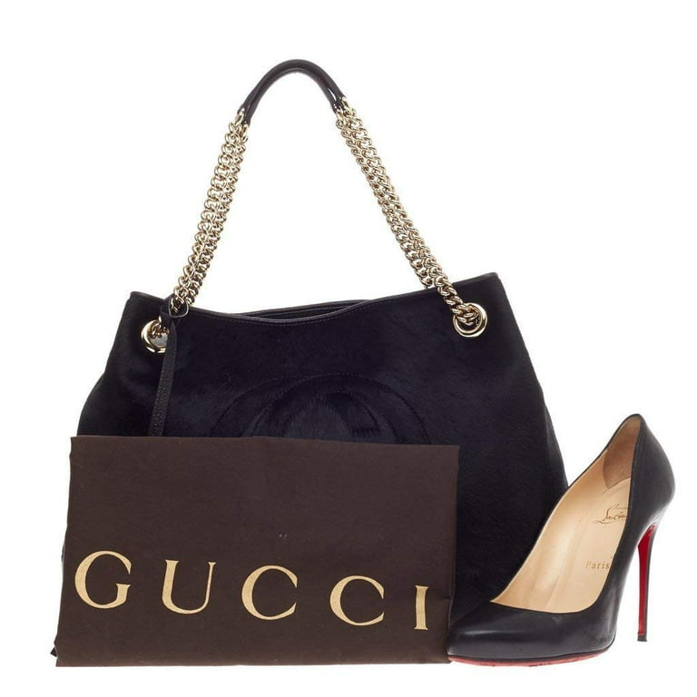 Gucci Women's Leather Solid Print Leather Chain Shoulder Gucci Women's Leather Solid Print Leather Chain Shoulder