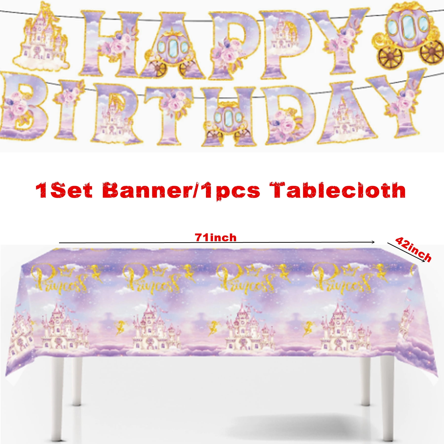 162pcs Princess Party Decorations Castle Crown Carriage Paper Plates Napkins Disposable Tableware Set Paper Cups Watercolor Floral Glitter Princess Birthday Party Supplies Serves 20 Guests