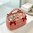thumbnail image 5 of CSStudio Boho Floral Storage Basket with Handles, Portable Quilted Fabric Organizer Bin for Nursery Bedroom Bathroom Cosmetics Sundries, 5 of 7