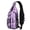 Purple Checkered Pattern, variant on Pink and Red Checkered Pattern Sling Backpack, Cycling Sling Bag with Earphone Port, Multi Pocket Design Gift Ideas for Travel Shopping
