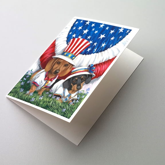 Dachshund USA Greeting Cards and Envelopes Pack of 8