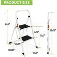 thumbnail image 2 of 2 Step Ladder, SPIEEK Folding Step Stool with Wide Anti-Slip Pedal, 330lbs Capacity Portable Lightweight Ladders for Home Kitchen Outdoor, White, 2 of 12