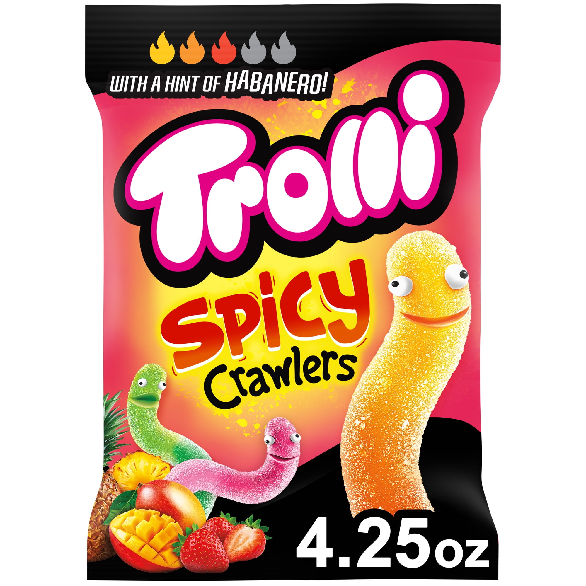 Trolli Spicy Crawlers Gummy Worms, 4.25 oz Bag