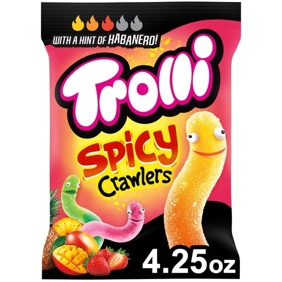 Trolli Spicy Crawlers Gummy Worms, 4.25 oz Bag