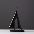 thumbnail image 2 of Modelo de velero de resina nórdica, decoración, escultura náutica moderna. Negro, 2 of 9
