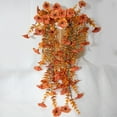 thumbnail image 5 of RBCKXVZ Orange Artificial Hanging Flowers, UV Resistant Fake Plastic Faux Hanging Plants Morning Glory Vines for Indoor Outdoor Garden Porch Eave Wedding Wall Decor, 5 of 7