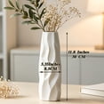 thumbnail image 6 of 12-Inch White Ceramic Textured Decorative Flower Vase for Home Decor, 6 of 9