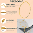 thumbnail image 7 of VEEDOFA Gold Plated Hoop Earrings for Women, 14K Gold Plated, Lightweight Hypoallergenic Earrings 60mm, 7 of 7