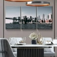 thumbnail image 7 of 3 Panel Canvas Wall Art Prints - Modern New York Prints Cityscape Brooklyn Bridge Picture Stretched and Framed for Living Room Home Office Decor - 12"x16" x 3 Panels, 7 of 7