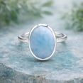 thumbnail image 5 of JAY JOOLS Natural Larimar Ring - 925 Sterling Silver Statement Jewelry for Women, 5 of 6