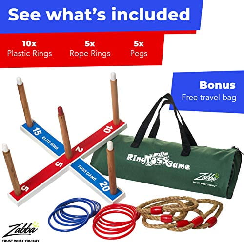 Elite Sportz Equipment Horseshoe Yard Ring Target Toss Game, 22 Pieces