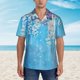 thumbnail image 2 of Fotbe Hanging Orchids Floral Blue Camisa Hawaiana para Hombre Unisex – Camisa Casual de Verano con Botones de Manga Corta de Algodón y Lino,Small, 2 of 7