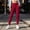 Red, variant on BVnarty Women High‑Waist Stretchy Jogger Pants With Side Patch Pockets, Cuffed Ankle Sport Trousers For Yoga, Walking And Outdoor Workout Navy M
