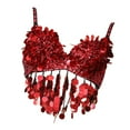 thumbnail image 2 of Milageto Sequin Crop Top Clubwear Belly Dance Suit for Performance Nightclub Festival 36 Yards, 2 of 8