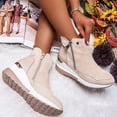 thumbnail image 2 of Bottines Compensées pour Femmes, Espadrilles Montantes à Fermeture Éclair, 2 of 3