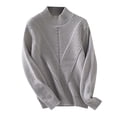 thumbnail image 2 of PEONAVET Chandails pour Femmes Chandail d'Hiver Ample à Demi-Col Roulé Manches Longues Haut, 2 of 9