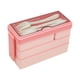 thumbnail image 1 of Lonchera, cajas bento, lonchera de tres capas con compartimentos para estudiantes del trabajo, lonchera de plástico para microondas con arroz y lonchera., 1 of 2