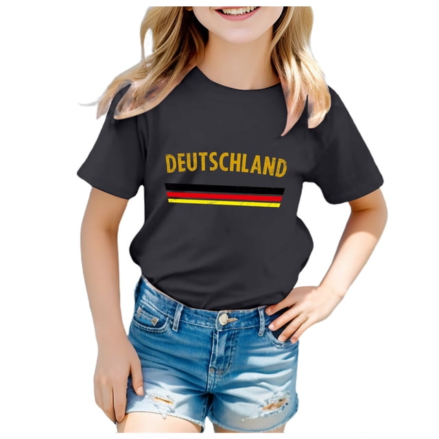 TZEWGL Mignon Chemisier à Manches Courtes Col Rond Imprimé pour Tout-Petits Taille 6-7T