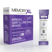 MemoryXL, Magnesium L-Threonate: Brain Supplement for Memory & Focus; Magtein®, Phosphatidylserine, Vitamin Mix. Improves Memory Focus Attention Learning & Logic. 0 Sugar, 0 cal, 30pk Unflavored