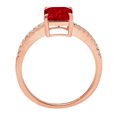 thumbnail image 2 of 2.7ct asscher cut red natural garnet 18k rose gold anniversary engagement ring size 11, 2 of 7