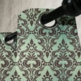 thumbnail image 3 of Ambesonne Mint and Brown Grommet Curtain, Curly Damask Forms, 50" x 120", Dark Brown Mint Green, 3 of 6