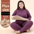 thumbnail image 1 of Nuevo traje de cuello redondo cálido y grueso con forro polar para hombre y mujer, conjunto de pantalones y abrigo de lana de talla grande cálido para invierno, 1 of 5