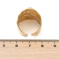 thumbnail image 5 of 5pcs 304 Stainless Steel Wide Open Cuff Rings Oval Natural Gemstone Ring for Women Real 18K golden Plated Ion Plating(IP) 20mm Adjustable, 5 of 5