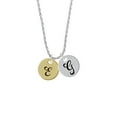 thumbnail image 2 of Delight Jewelry Goldtone Large Disc Letter - E - 3/4'' Silvertone Script Initial Disc - G - Charm Necklace, 20"+3", 2 of 4