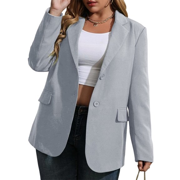 Langwyqu Spring Fall Fashion Women V-Neck Long Sleeve Office Lady Work Blazer Coat