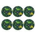 thumbnail image 2 of Bingfone Vintage Dinosaurs And Flowers Leather Drinks Coasters With Set Of 6,Suitable For Home Kitchen,Coffee Cup Coasters Home Gift, 2 of 9