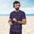 thumbnail image 4 of Wukai Lavender Flowers Print Men's Short-Sleeved Mesh T-Shirt,Quick-Dry Short Sleeve Workout T-Shirt-Small, 4 of 8