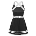 thumbnail image 2 of Hansber Girls Tennis Cross Back Dress Sleeveless Golf Outfit Workout Training Athletic Clothes School Black 14, 2 of 7