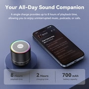 Mini Portable Bluetooth Speaker, Small Wireless Speaker, Deep Bass with Mic, RGB Modes, 5.4 Mini Bluetooth Speaker, IP68 Waterproof, 8H Playtime, for Desk Travel