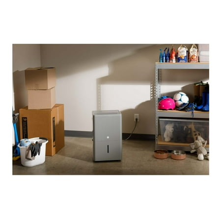 GE - 50-Pint Portable Dehumidifier with Built-in Pump and Smart Dry - Stratus Grey