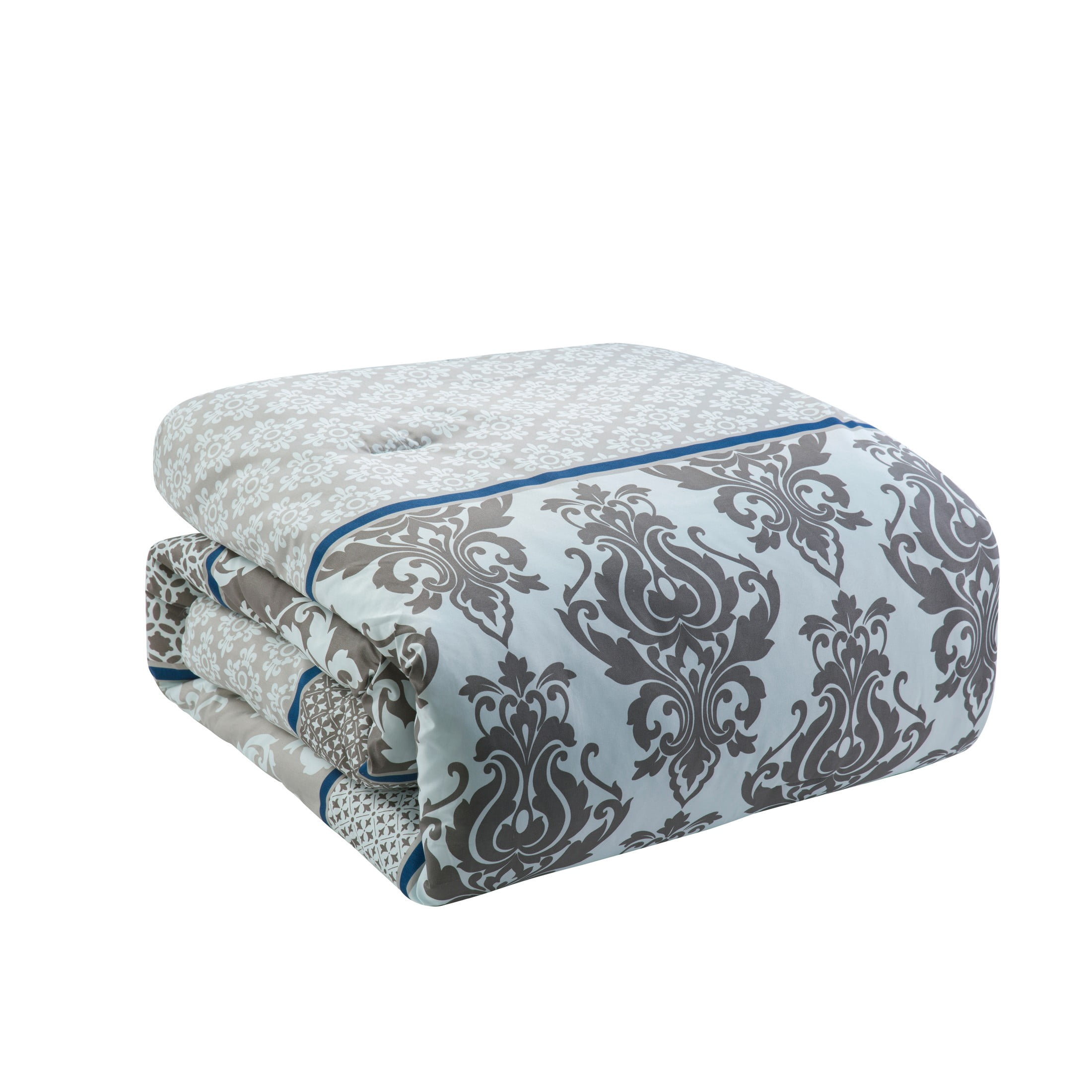 VCNY Home Beckham 8-Piece Blue Damask Bed in a Bag, Full, Adult, Unisex