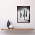 thumbnail image 2 of Group of Cypress Trees on Snowy Hill Minimalist Black and White Photograph Cypresses in Foggy Winter Landscape Art Print Framed Poster Wall Decor 12x16 inch, 2 of 5