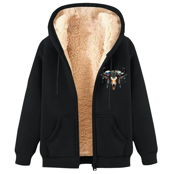 GA WEIHUA Reduced,Men Fleece Hoodie Jacket Cozy Sherpa Lined Sweatshirts Zip Up Warm Hoodie Sweatshirt Winter Fluffy Sweater Hooded Coat(Black,L)