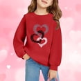 thumbnail image 2 of Staki Girls Long Sleeve Shirts Girls Valentine Shirts Long Sleeve Love Heart Tops for Kid 1-6Y(Blue,2-3 Years), 2 of 4