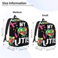 thumbnail image 2 of Balery I Love My Autism Mochila Clásica Impresa Básica para Viaje, Mochila Escolar Resistente al Agua, Mochila de Lona con Correas Ajustables-Small, 2 of 5