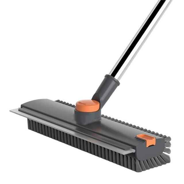 Cepillo para Fregar Pisos, Escoba y Escobilla de Goma para Limpieza, , para Ducha, Azulejos, , , Patios, Cepillo Rígido Gris.