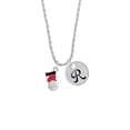 thumbnail image 2 of Delight Jewelry Silvertone I Love Volleyball - Red Heart Silvertone Script Initial Disc - R - Charm Necklace, 20"+3", 2 of 4
