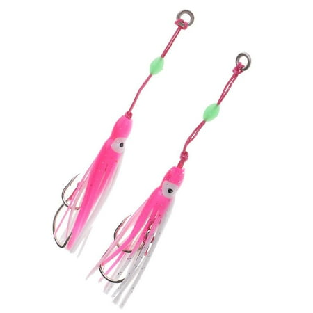 Squid Jig Fishing Lure Saltwater Bait Octopus Skirt With Hooks Pink 6cm