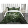 thumbnail image 2 of Ambesonne Green Quilted Coverlet 3 Pcs, Tropical Rainforest Wild, Queen Size, Green, 2 of 4