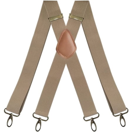 1.4 Inch Wide Vintage Suspenders for Men Heavy Duty 4 Snap Hooks for Belt Loops Adjustable X Back DMZJ